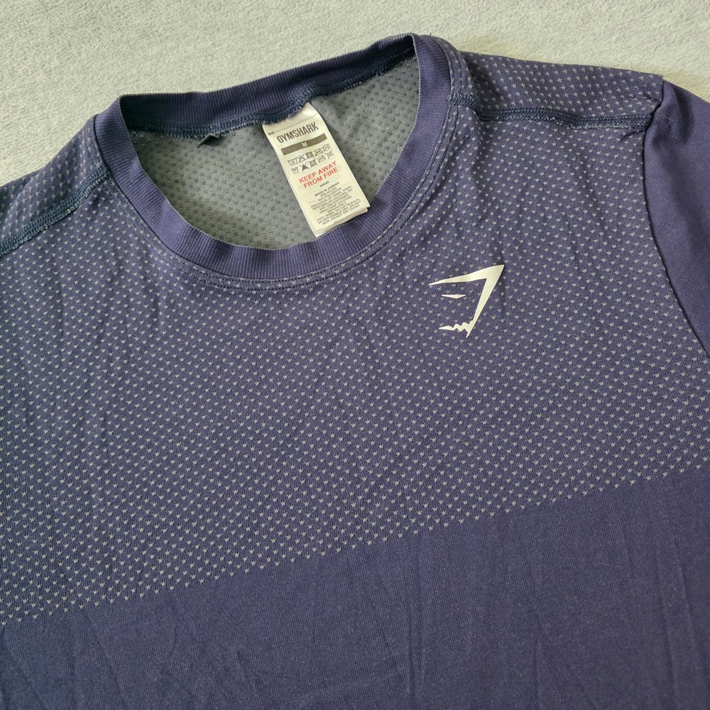 Gymshark Mens Apex Seamless Short Sleeve Training T-Shirt Navy Blue Size M A8A4D